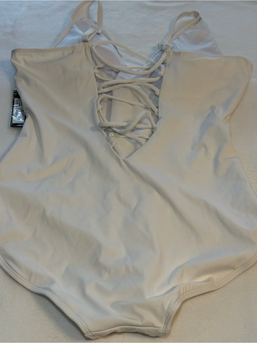 New Ta3 Plungey Swimsuit. White. 3X Regular/Long